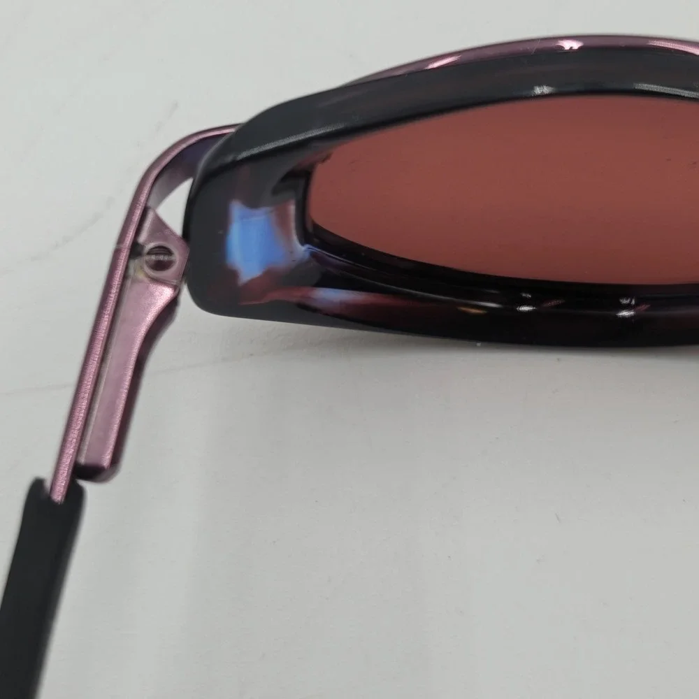 Maui Jim MJ-123-11 Sunglasses Purple Black Oval Wrap Vintage Sport with Case